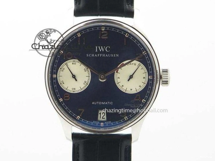 MIROTIME 1230 Effortless Portuguese IW544404 SS White Dial On Black Leather Strap A 7257